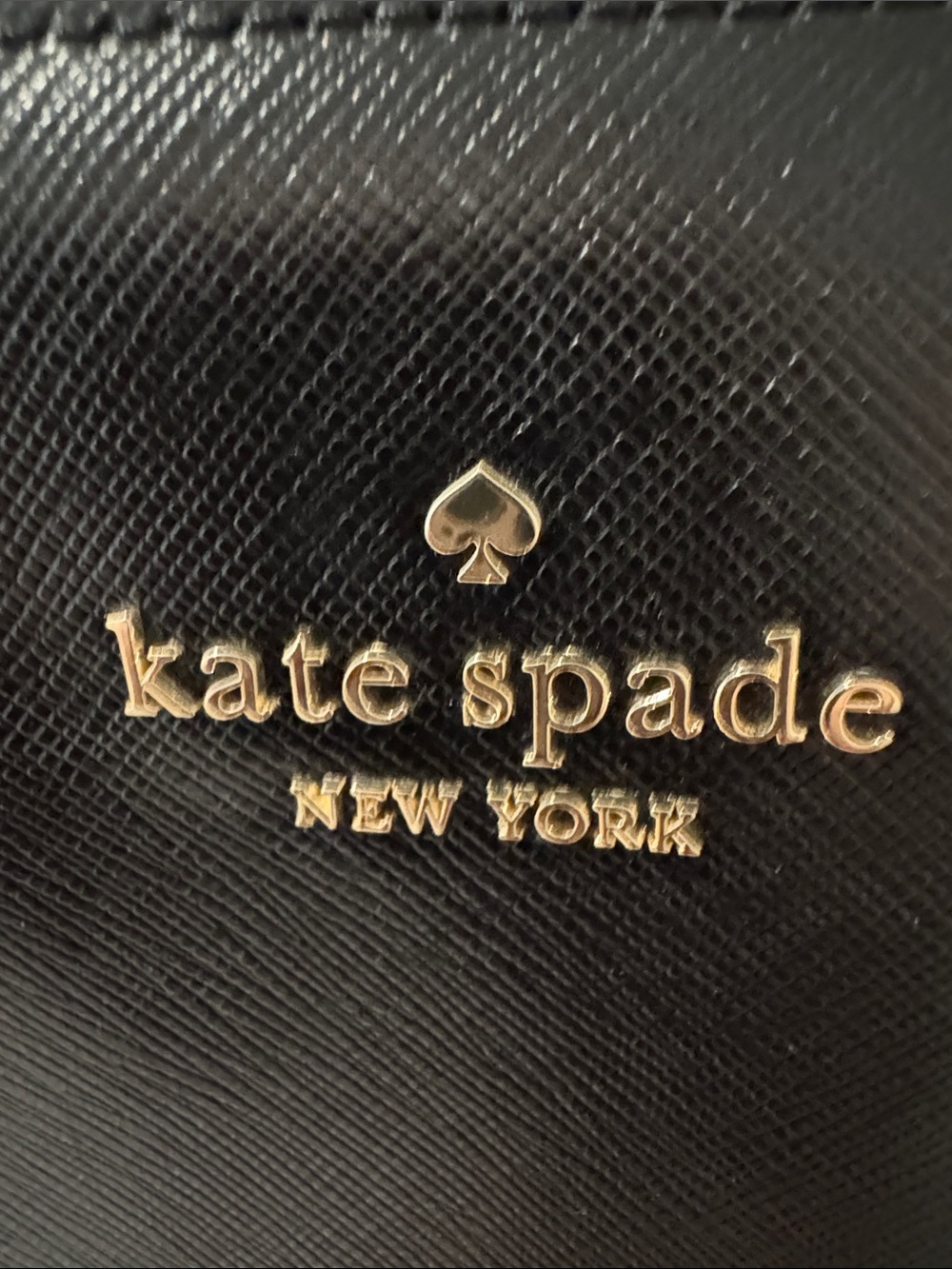 kate spade ♠️ Madison East West Black Leather Double-Handle Laptop Tote - Picture 2 of 8